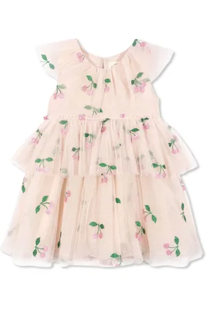 Konges Sløjd Cherry-print tulle dress