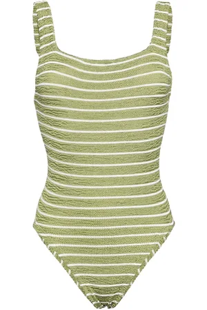 Hunza G Striped square-neck swimsuit