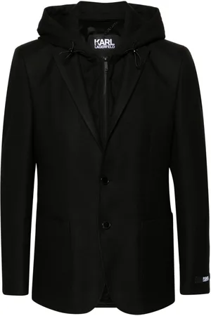 Karl Lagerfeld Hooded single-breasted blazer