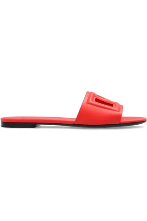 Dolce & Gabbana Logo-debossed leather slides