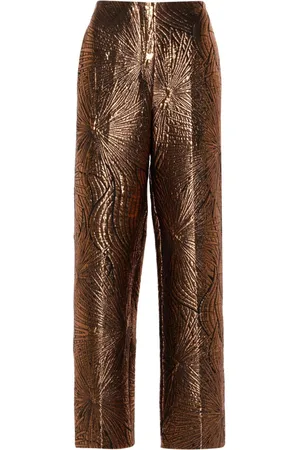 FORTE FORTE Metallic matelassé straight trousers