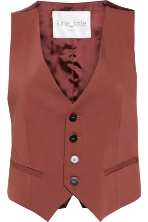 FORTE FORTE Satin-panelled waistcoat