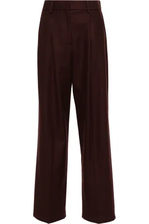 FORTE FORTE Pleat-detail straight-leg trousers