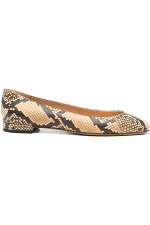 Francesco Russo Python-print ballerina shoes