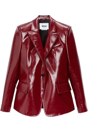 Msgm Faux-leather single-breasted blazer