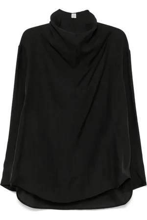 Totême Funnel-neck organza blouse