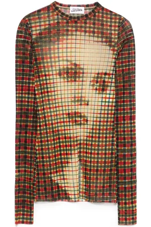 Jean Paul Gaultier Graphic-print tartan top