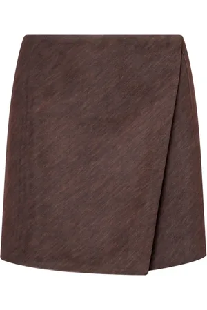 Serafini M??lange-effect wrap mini skirt