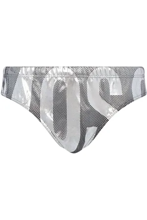 Moschino Logo-print metallic briefs