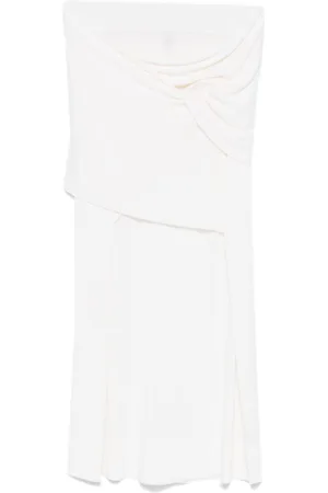 Totême Draped-detailing midi skirt