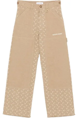 Marine Serre Moon jacquard twill trousers