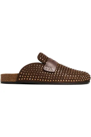 J.W.Anderson Crystal-embellished suede slippers