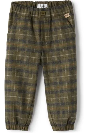 Il gufo Tartan-print tapered-leg trousers