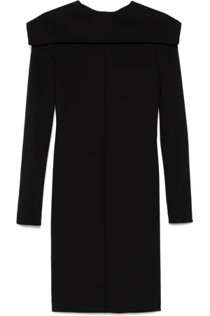 Serafini Foldover-neckline midi dress