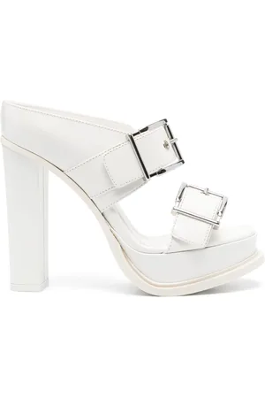 Alexander McQueen 120mm leather platform mules