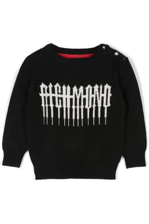 John Richmond Logo-intarsia sweater