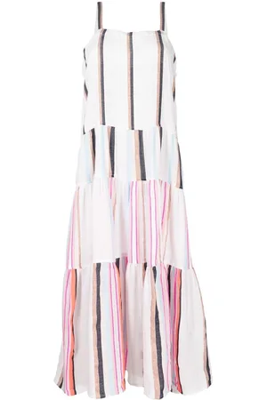Lemlem Stripe-print tiered dress