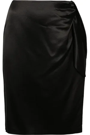 Saint Laurent Knot-detailing silk skirt