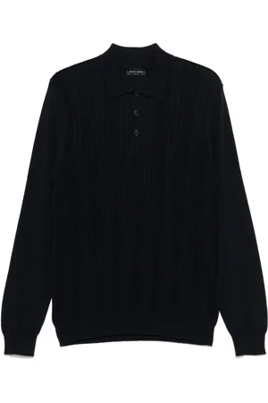 Roberto Collina Pointelle-knit polo shirt