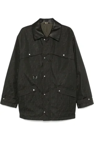 Fendi FF-jacquard waxed coat