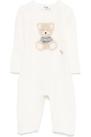 Il gufo Bear virgin-wool rompers