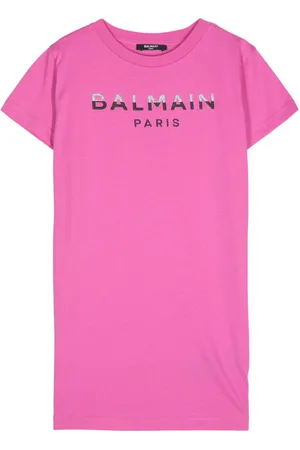 Balmain Glitter logo-detail dress
