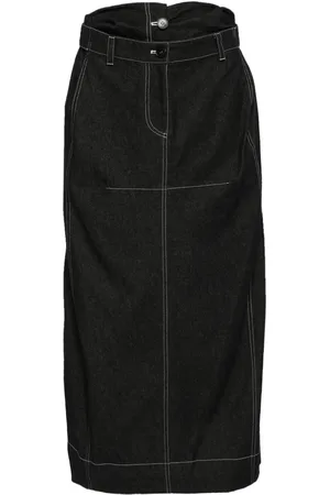 Low Classic Double waist maxi denim skirt