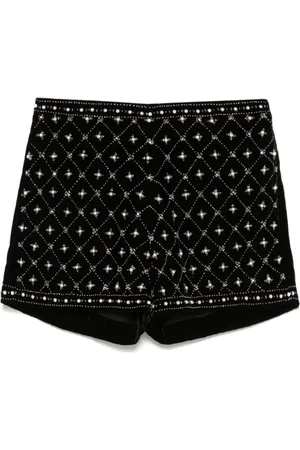Twin-Set Embellished velvet shorts