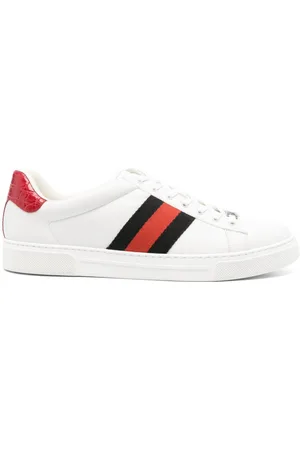 Gucci Ace web-trim leather sneakers