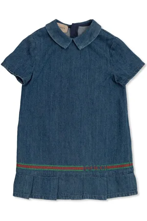 Gucci Web-embroidery denim dress
