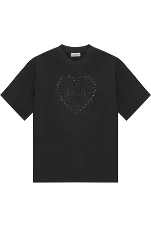 Ganni Logo appliqu?? cotton t-shirt