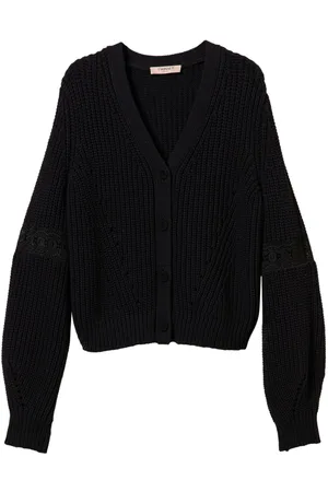 Twin-Set Lace-panel knitted cardigan