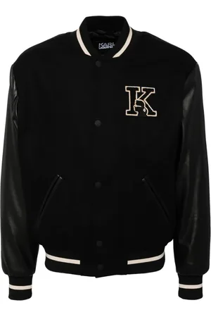 Karl Lagerfeld Logo patch bomber jacket