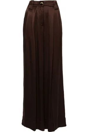 Ganni High-waisted satin trousers
