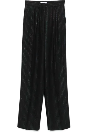 Manuel Ritz Pleated lurex-striped trousers