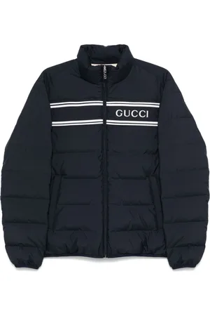 Gucci Rubberised-logo puffer jacket