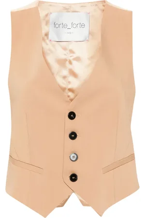 FORTE FORTE Satin-panelled waistcoat