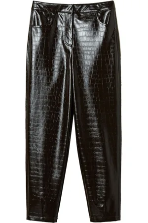 Twin-Set Crocodile-effect faux leather trousers