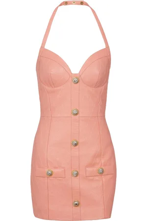 Balmain Halterneck leather dress