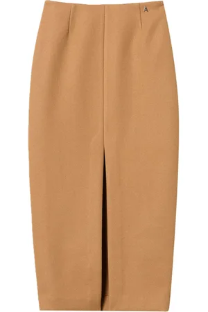 Twin-Set Deep front-slit straight midi skirt