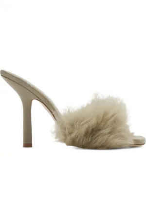Burberry 105mm shearling B Minnie mules