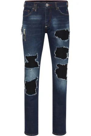 Philipp Plein Rock Star ribbed-panels skinny jeans