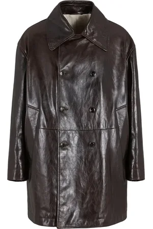 Giorgio Armani Leather double-breasted coat