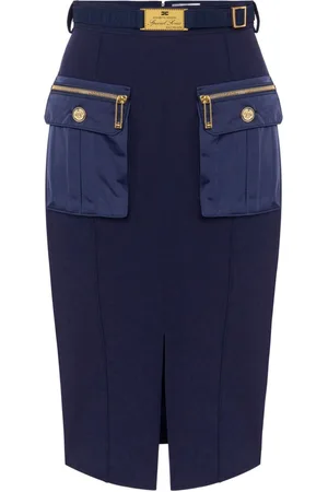 Elisabetta Franchi Logo-plaque midi skirt