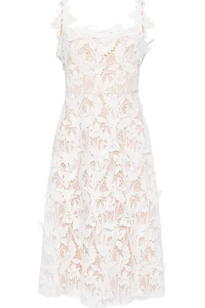 Marchesa Notte Lace-detailing midi dress