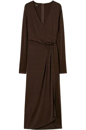 Twin-Set Side-draping jersey maxi dress