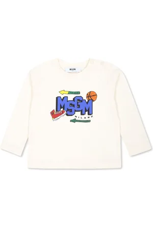 Msgm Logo-printed long-sleeved T-shirt