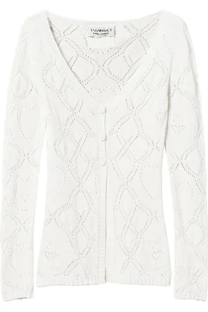 Twin-Set Pointelle-knit cardigan