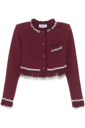 GIUSEPPE DI MORABITO Crystal-chain cropped jacket