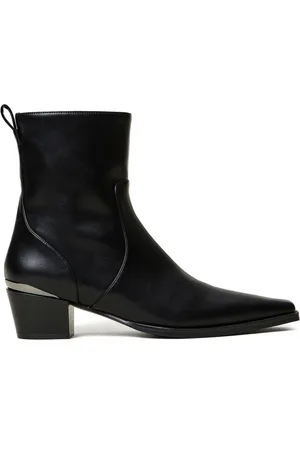 Twin-Set 50mm laminated-panel ankle boots